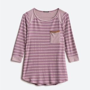 Pink Clover Front Pocket Raglan Knit Top